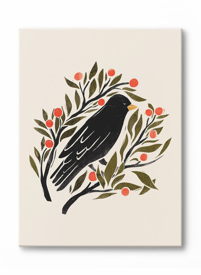 Blackbird & Red Berries, Poster