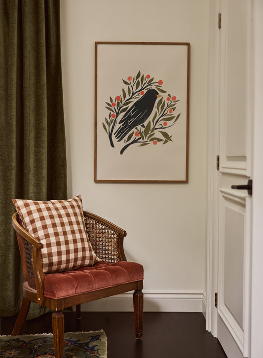 Blackbird & Red Berries, Poster